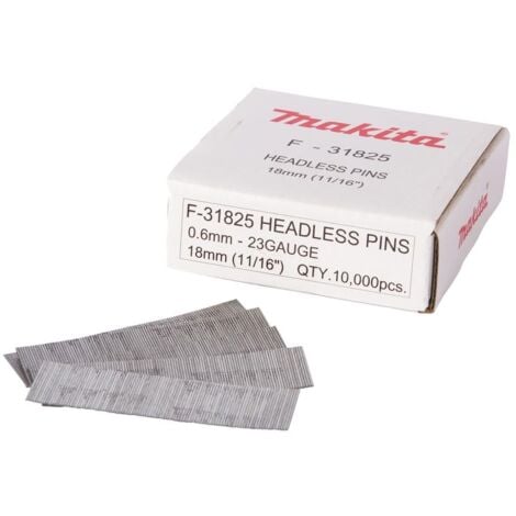Makita F-31825 23G x 18mm Galvanized Headless Pin Nails 10000Pcs