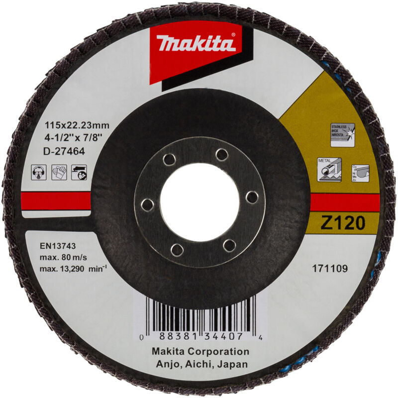 Image of Fächerschleifscheibe 115 mm Z120 - D-27464 - Makita
