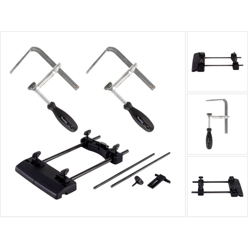 Image of Führungsschienen Adapter ( 194579-2 ) + 2x Schraubzwinge ( 194385-5 ) für Fräse rp drt - Makita