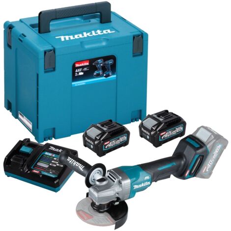 Makita GA016GM201 Meuleuse d'angle sans fil Ø 125 mm 40 V maxi / 2x 4,0 Ah batterie + chargeur dans Makpac