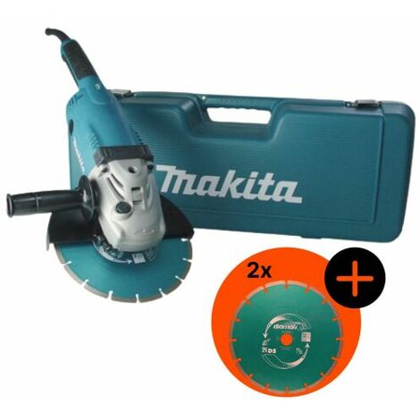 Makita GA9020RFK3 - Meuleuses d'angle - 2 disques diamant dans coffret - Softstart - 2200W - 230 mm - Softstart