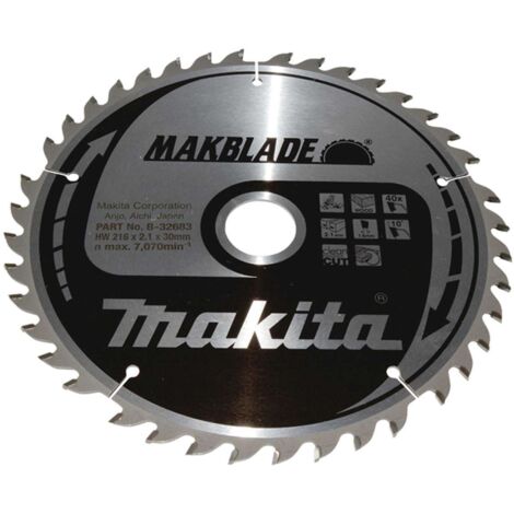 Makita - Hoja de sierra para madera 216x30 mm, 40 dientes B-32683