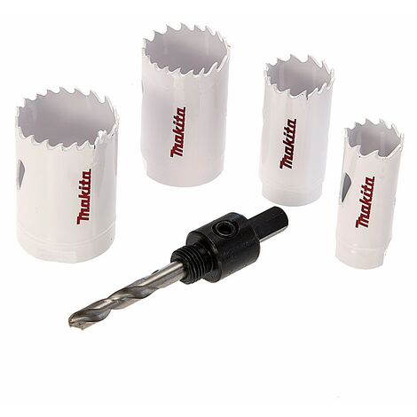 Makita Holesaw Set 5 Piece Bi-Metal Wood Plastic Hole Saw- 20 25 32 35mm + Arbor