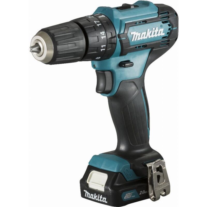Hp 333 dwae Perceuse-Visseuse à percussion 12 v 30 Nm + 2x Batteries 2,0 Ah + Chargeur + Coffret - Makita