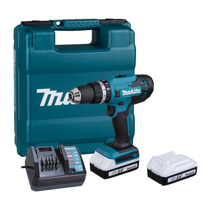 Image of Makita - 18V Li-Ion Schlagbohrmaschine (2x1,5 Ah) ø 13 mm HP488DWE