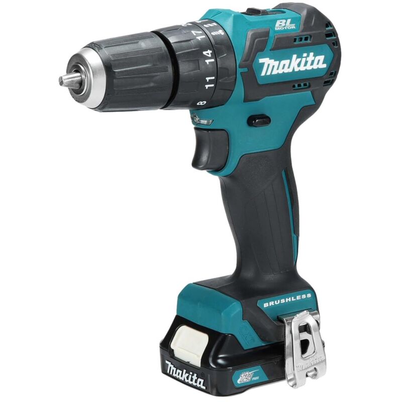 Outillage - Perceuse-visseuse à percussion sans fil 10,8V, 2 batteries 4.0 Ah, chargeur HP332DSME - Makita