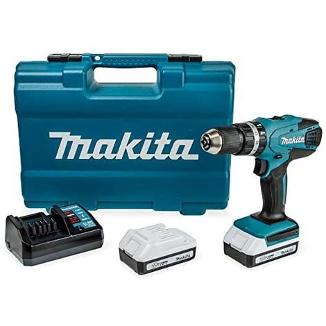 Taladro percutor MAKITA 18V Li-Ion 1.3Ah MAKITA en estuche ALUMINIO + Kit de accesorios - HP457DWEX4