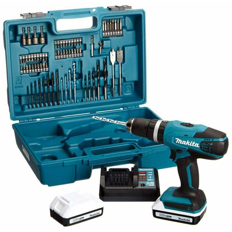 Image of Makita HP488D007 Trapano avvitatore a percussione 18V + 74 Accessori