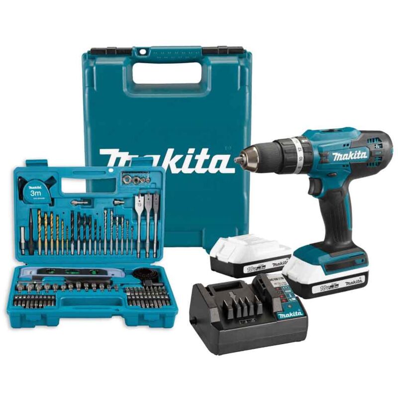 Makita - HP488D006-102 Kit Trapano avvitatore a percussione 18V + 102 Accessori