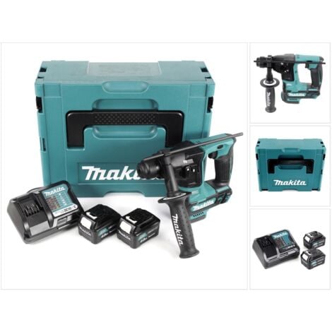 Makita HR 166 DSMJ Marteau perforateur sans fil 10,8V SDS-Plus Brushless en Makpac + 2x 4,0Ah batterie + chargeur