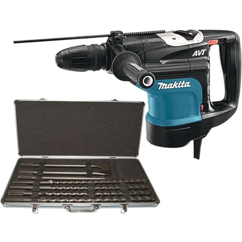 Image of Makita - hr 4510 c Kombihammer 1350 Watt sds Max 9,4 j + 7 tlg. Bohrer und Meißel Set + Koffer