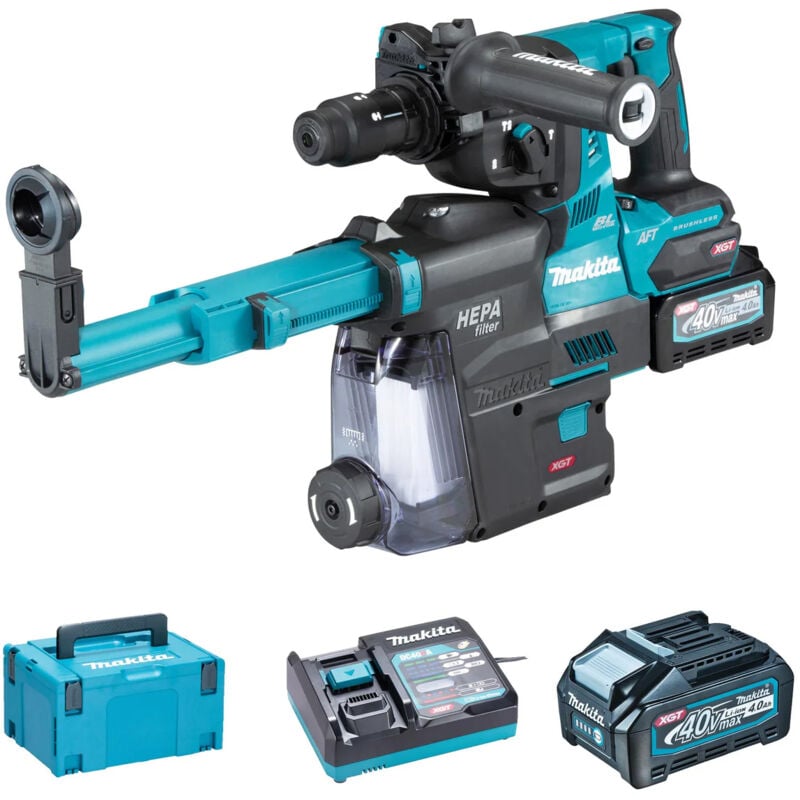 Makita - Taladro percutor SDS-Plus 40 v máx Li-Ion 4 Ah 28 mm HR002GM204