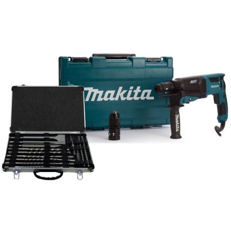 Makita HR2631FT12 SDS-PLUS TRAPANO TASSELLATORE 800W + punte e doppio mandrino