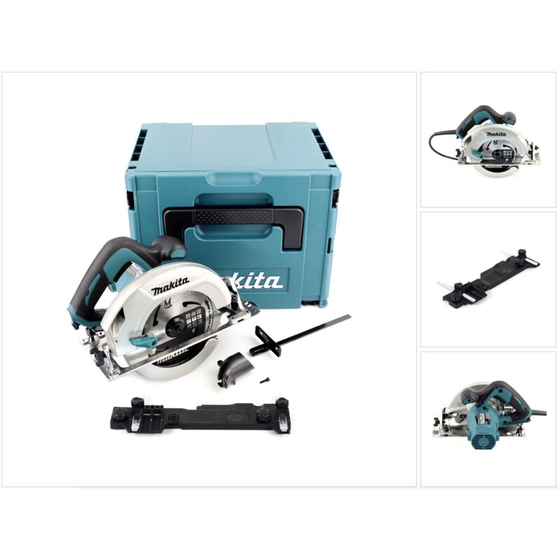 Makita HS 7601 J Sega circolare 1200 W in valigetta Makpac + Lama per sega MForce da 190 mm + Adattatore per binario di guida Makita C