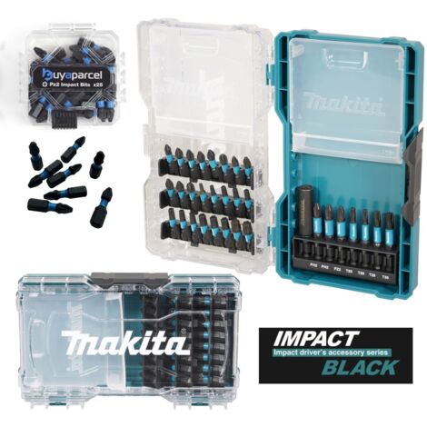 Makita Impact Black Screwdriver 57 Piece Bit Set Pozi 50mm 25mm Impact Driver