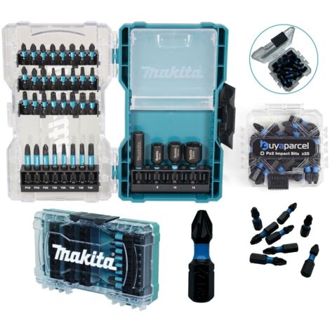 Makita Impact Black Screwdriver Bit Set 61 Piece Pozi Impact Driver Nutsetter