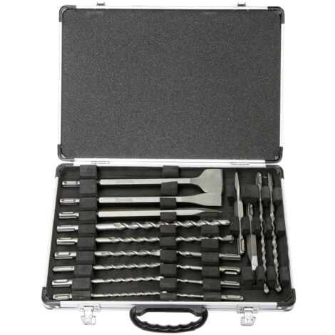 Makita – Jeu d'embouts et de burins SDS Plus 17 pièces – Mandrin SDS-Plus – Burins pointus et plats – Forets béton Ø 5 à 14mm – D42444