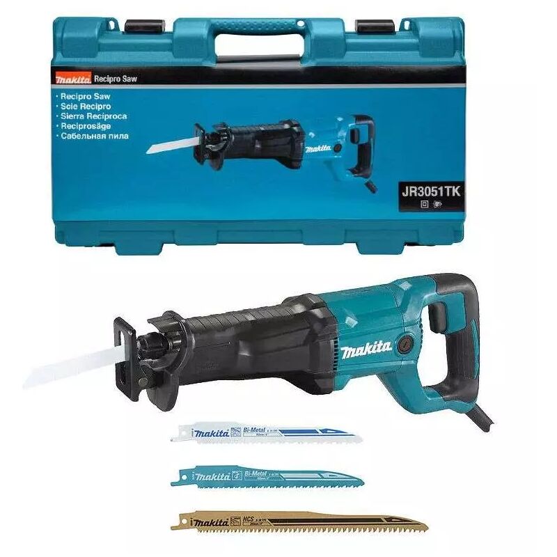 Scie récipro 1200 w en mallette avec 3 lames Makita JR3051TK