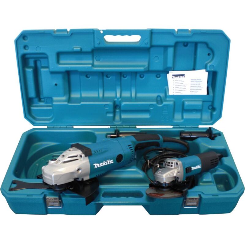 

Juego de amoladora angular DK0052G. 125 + 230 mm GA9020R + 9558NBR en el estuche - Makita