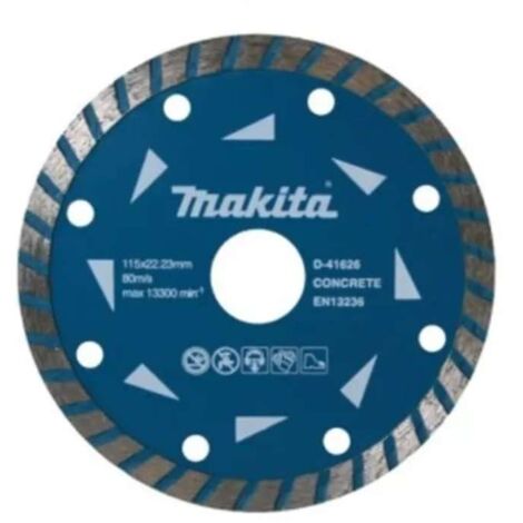 Makita - Juego de discos de corte diamantados para hormigón 115x22,23 mm, 10 piezas D-61151-10