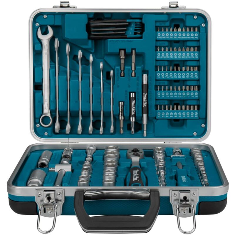 

Juego de herramientas de mantenimiento 118 pzas plata y azul - Makita
