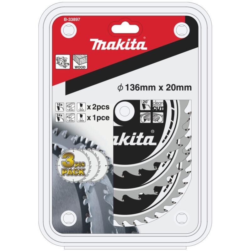 

Makita Juego de hojas de sierra 136x20x16Z&24Z B-33897