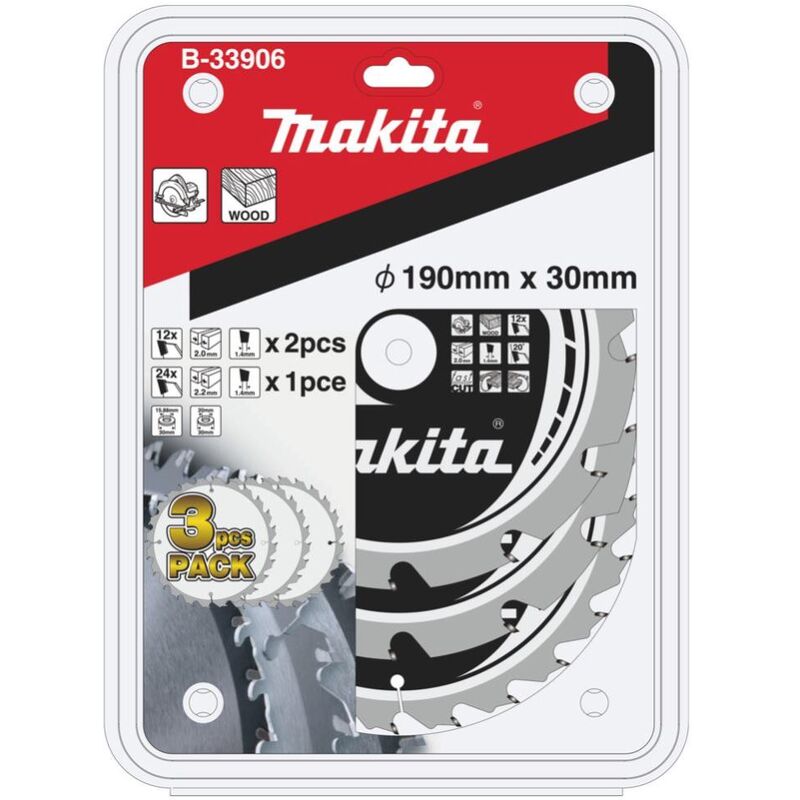 

Makita Juego de hojas de sierra 190x30x12Z y 24Z B-33906