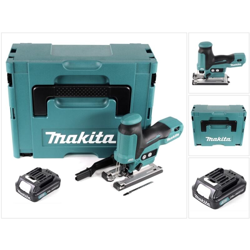 Jv 102 DA1J 10,8 v Scie sauteuse pendulaire sans fil en coffret Makpac + 1x Batterie bl 1020 2,0 Ah - sans Chargeur - Makita