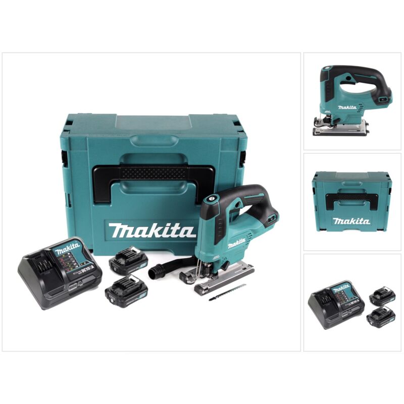 Makita JV 103 DSA1J 10,8 V Seghetto alternativo a batteria in valigetta Makpac + 1x Batteria BL1020 2,0 Ah + Caricatore DC10 SA
