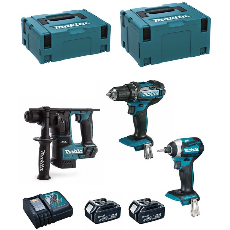 Makita - Kit 18V MSL3P2 (DHR171 + DDF482 + DTD154 + 2 x 5,0 Ah + DC18RC + makpac 2 + makpac 3)