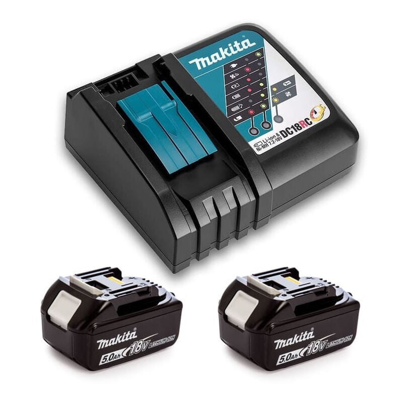 Pack Power (2X5,0 Ah) Avec Chargeur Simple Makita 197570-9