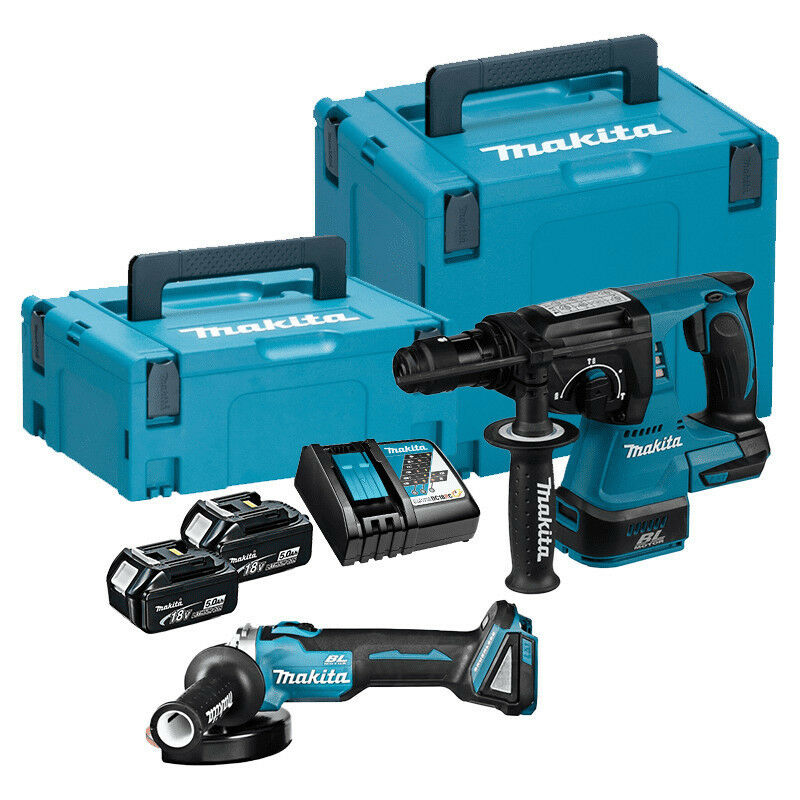 Makita - Combopack 2 outils 18V lxt (2x5,0Ah) (DHR243Z + DGA504Z) en Mackpac DLX2125TJ1