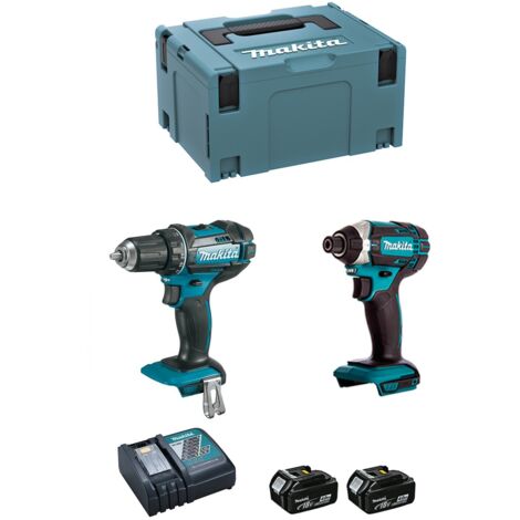 Makita  kit dlx2127mj (ddf482 + dtd152 + 2 x 4,0 ah + dc18rc + makpac 3) 0088381813716