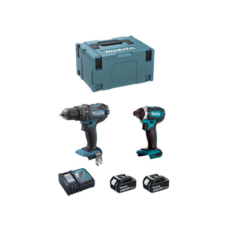 Makita - kit dlx2131rfj (dhp482 + dtd152 + 2 x 3,0 ah + dc18rc + makpac 3) 8435587929963