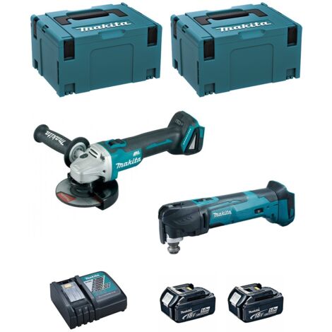 Makita kit dlx2154tj1 (dga504 + dtm51 + 2 x 5,0 ah + dc18rc + 2 x makpac 3) 0088381809719