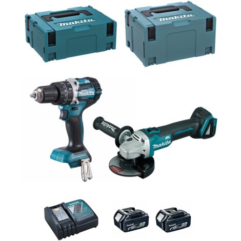 MAKITA Kit DLX2210TJ1 (DHP484 + DGA506 + 2 x 5,0 Ah + DC18RC + MAKPAC 2 + MAKPAC 3)