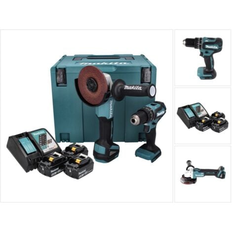 MAKITA Kit DLX2334J (DHP485 + DGA504 + 3 x 3,0 Ah + DC18RC + MAKPAC 4)