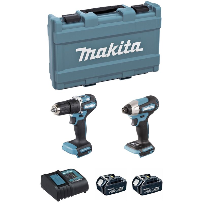 MAKITA Kit DLX2414ST (DHP487 DTD157 2 x 5,0 Ah DC18SD Coffret)