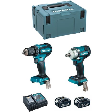 MAKITA Kit DLX2452TJ (DDF485 + DTW300 + 2 x 5,0 Ah + DC18RC + MAKPAC 3)