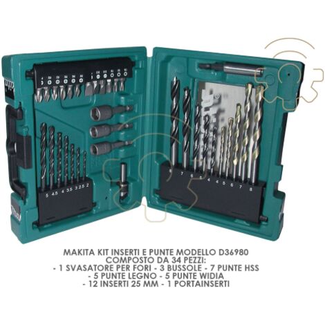 MAKITA KIT INSERTI E PUNTE PZ 34 D36980