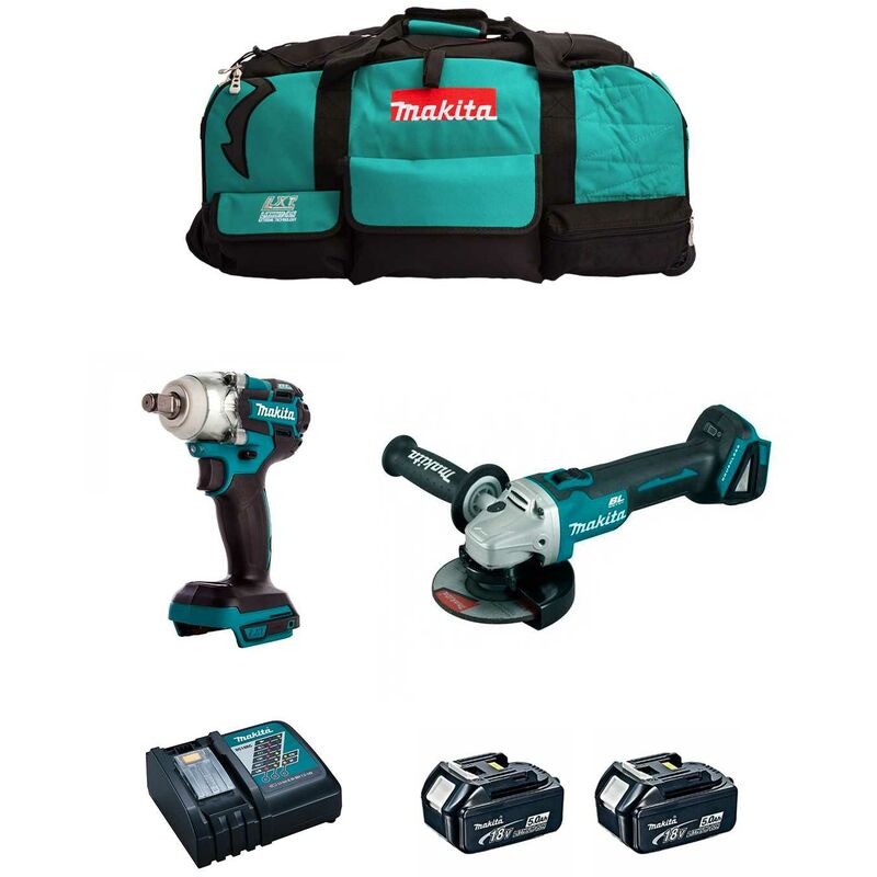 

MAKITA Kit MK212 (DTW285 + DGA504 + 2 x 5,0 Ah + DC18RC + LXT600)