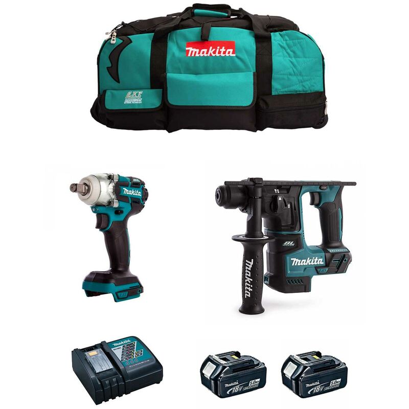 

MAKITA Kit MK213 (DTW285 + DHR171 + 2 x 5,0 Ah + DC18RC + LXT600)