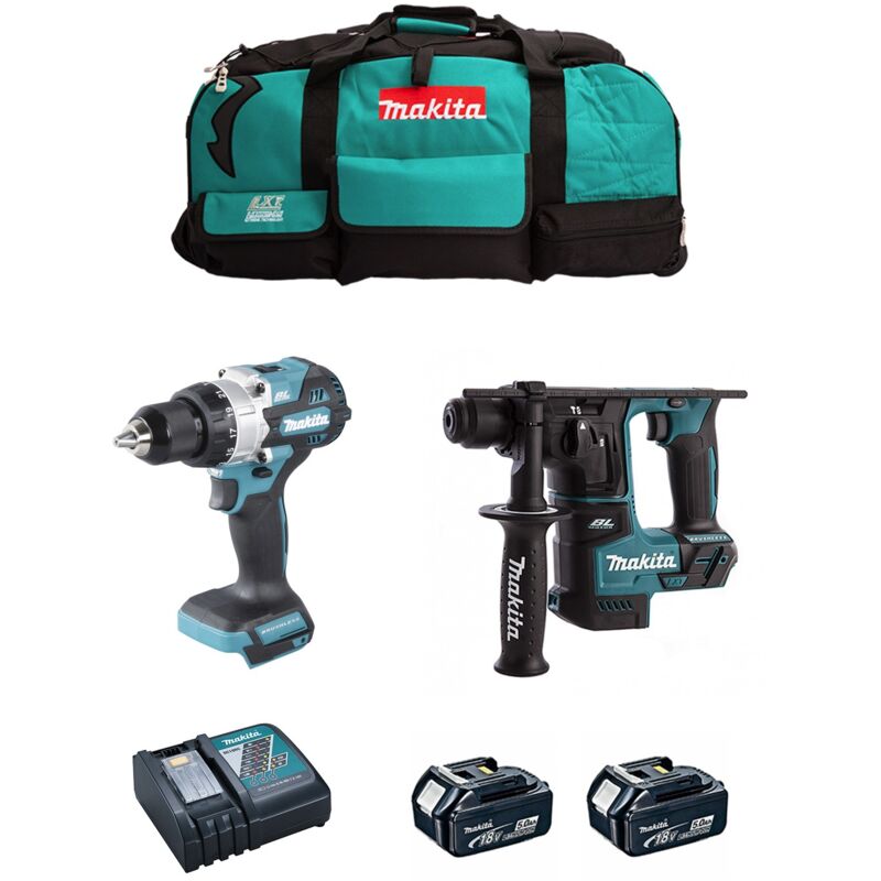 Makita - Kit MK216 (DHP486 + DHR171 + 2 x 5,0 Ah + DC18RC + LXT600)