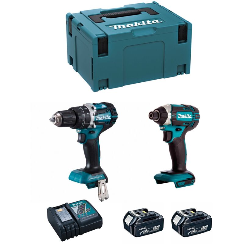 Makita - Kit MK222RTJ (DHP484 + DTD152 + 2 x 5,0 Ah + DC18RC + makpac 3)