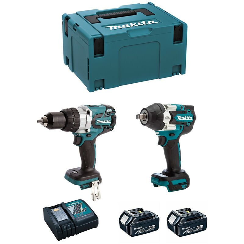 

MAKITA Kit MK225RTJ (DHP481 + DTW700 + 2 x 5,0 Ah + DC18RC + MAKPAC 3)