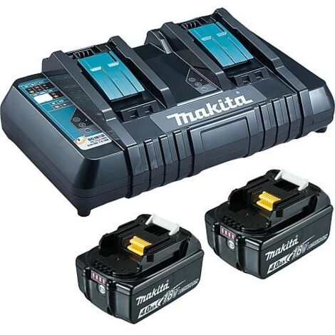 Makita Kit source d'énergie 18 V / 2x Batterie 4,0 Ah + Double chargeur - 199481-4