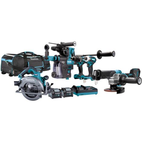 Kit Professionale Makita 18V - 11 Attrezzi + 3 Batterie 5Ah Con Caricatore E Carrello - Foto 2