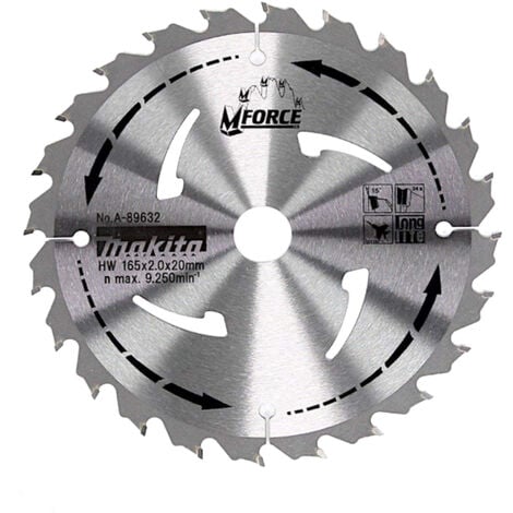 Makita Kreissägeblatt A-89632 M-FORCE Ø165mm 24 Zähne Kreissäge Tauchsäge Holz