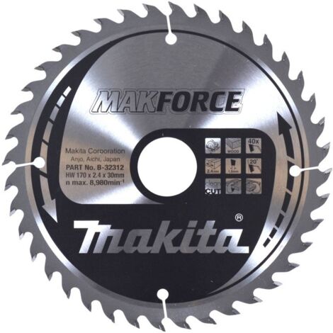 Makita Kreissägeblatt MAKFORCE 170/30 mm, 40 Zähne, 1,5 mm, Holz