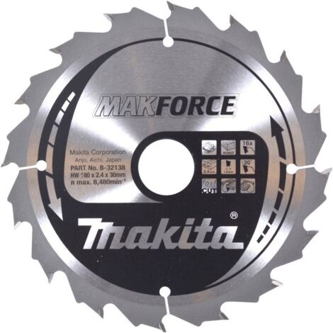 Makita Kreissägeblatt MAKFORCE 180/30 mm, 16 Zähne, 1,5 mm, Holz